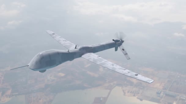 UAV, Drone flying and seeking enemies. — Wideo stockowe