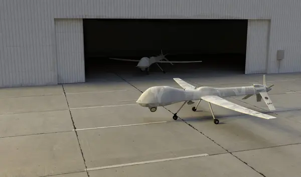 UAV, Drone preparing for take-off Stockfoto