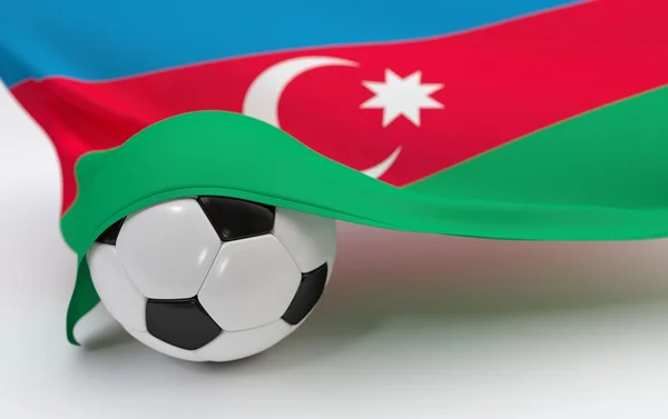 Azerbaijan-Fahne mit Meisterschafts-Fußball — Stockfoto