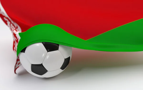 Belarus flag with championship soccer ball — Stock Photo, Image