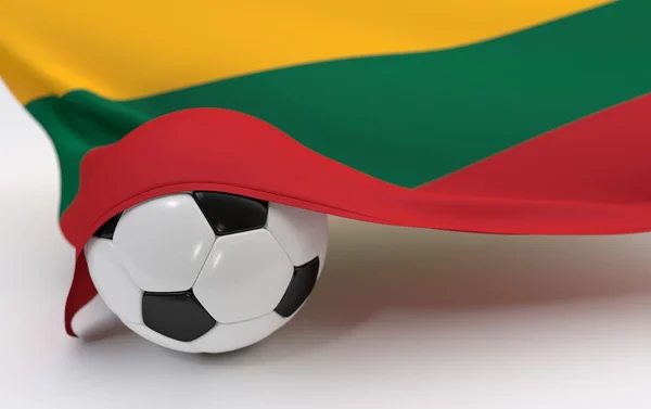 Lithuania flag with championship soccer ball — Stock Photo, Image