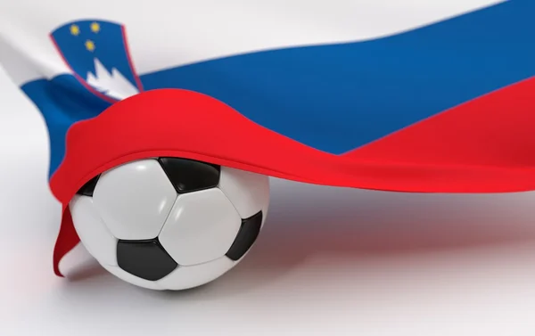 Slovenië vlag met kampioenschap voetbal — Stockfoto