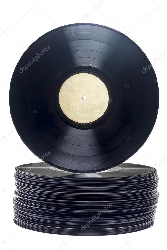 Stack of Retro Vinyl Long Play Records