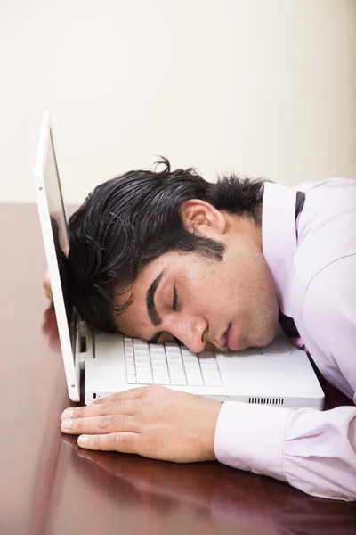 Young Man Asleep at Work — Stock Photo, Image