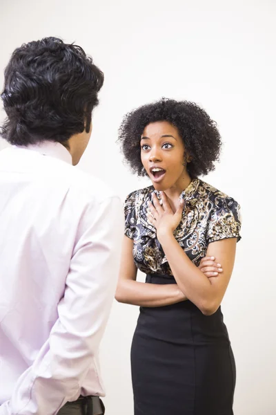 Man and Woman Having a Conversation at Work — Stock Photo, Image