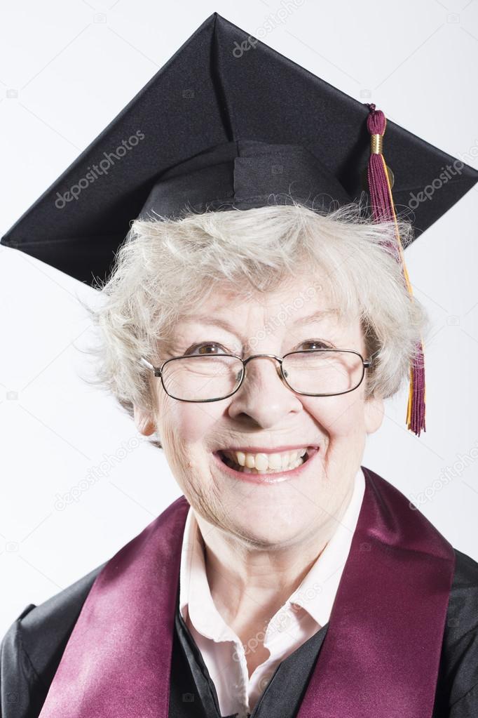 Elderly Woman Graduating from College