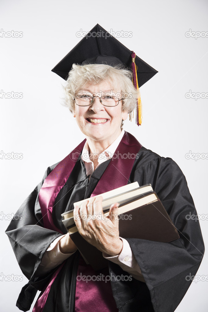 Elderly Woman Graduating from College