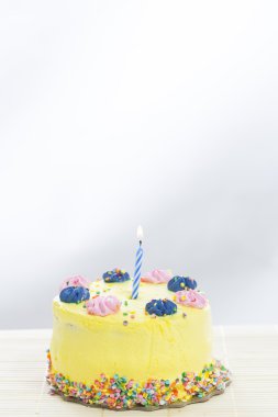 Beyaz doğum günü pastası