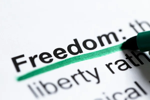 "Definição de liberdade ", sublinhada — Fotografia de Stock