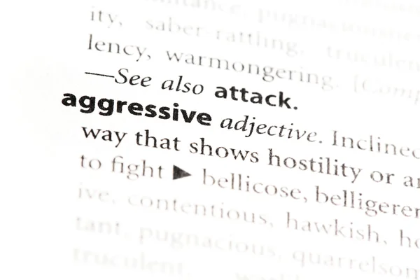 "aggressive "Definition — Stockfoto