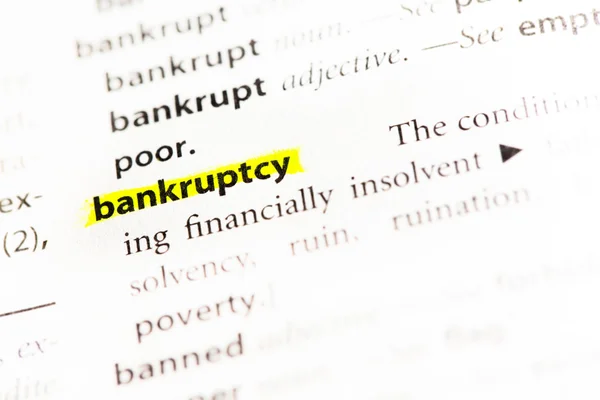 "Bankruptcy" Definition highlighted — Stock Photo, Image