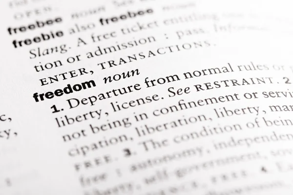 Определение словаря "Свобода" " — стоковое фото