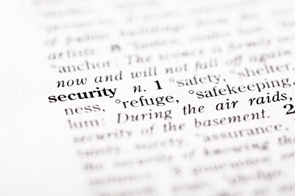 Определение словаря "Безопасность " Стоковое Изображение