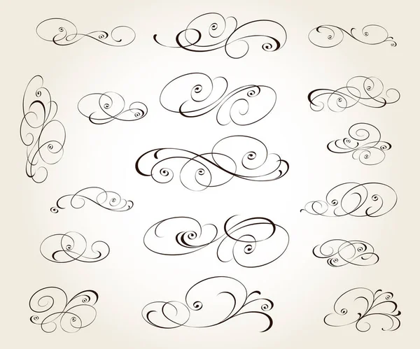Eléments Design Vectoriel Vintage Floral Torsions Calligraphiques Composition — Image vectorielle
