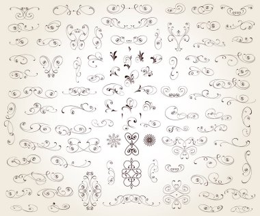 Tasarım için vektör dekoratif ögeler kümesi .