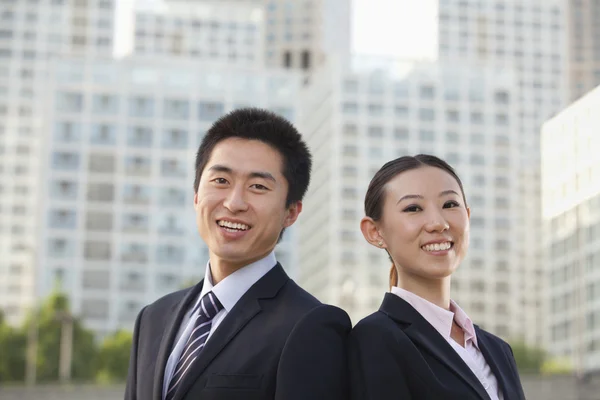 Two young business people