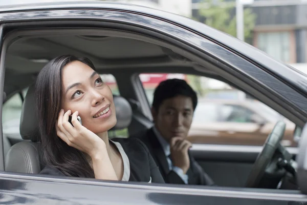 Professional Business People In Car — Stock Photo, Image
