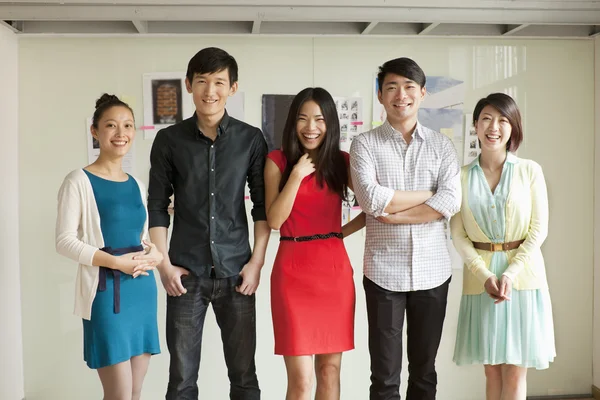 Portrait of Five Business People in Creative Office — Stock Photo, Image