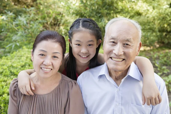 Senior Couple with Granddaughter — Stock Photo, Image