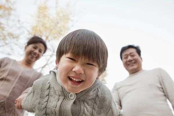 Grandson Leaning into Camera — Stock Photo, Image