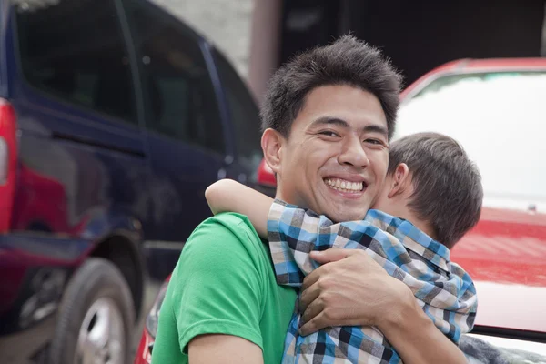 Father and Son Hugging — Stock Photo, Image