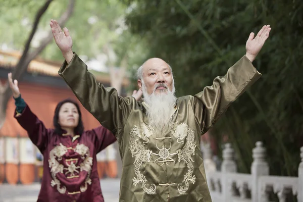 Povo chinês praticando Tai Ji — Fotografia de Stock