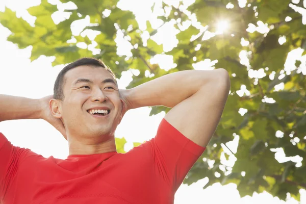 Muscular Man Stretching — Stock Photo, Image