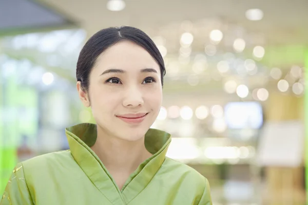 Hostess in Traditional Chinese Clothing — Stock Photo, Image