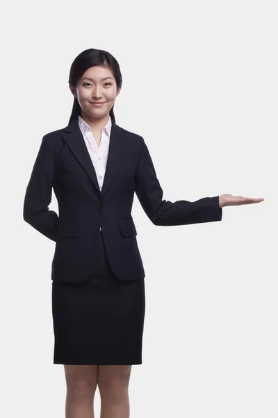 Businesswoman With Hand Out — Stock Photo, Image