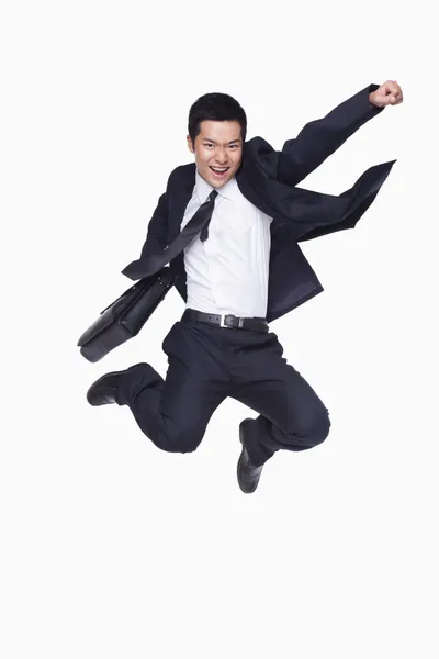 Businessman jumping — Stock Photo, Image