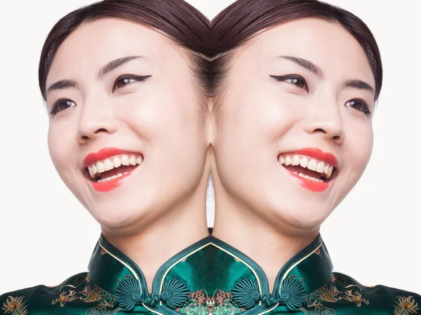 Frau in Qipao Digital Composite — Stockfoto