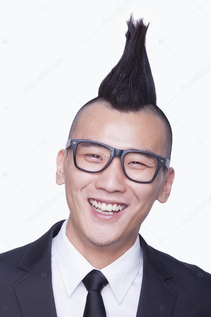 Well-dressed young man with Mohawk portrait