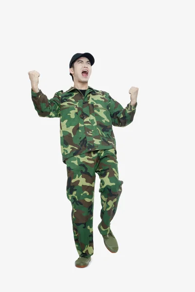 Solider Shouting — Stock Photo, Image