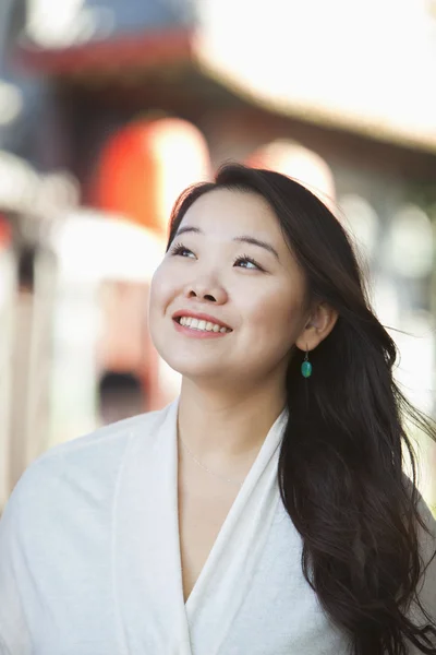 Young Woman in Nanluoguxiang — Stock Photo, Image