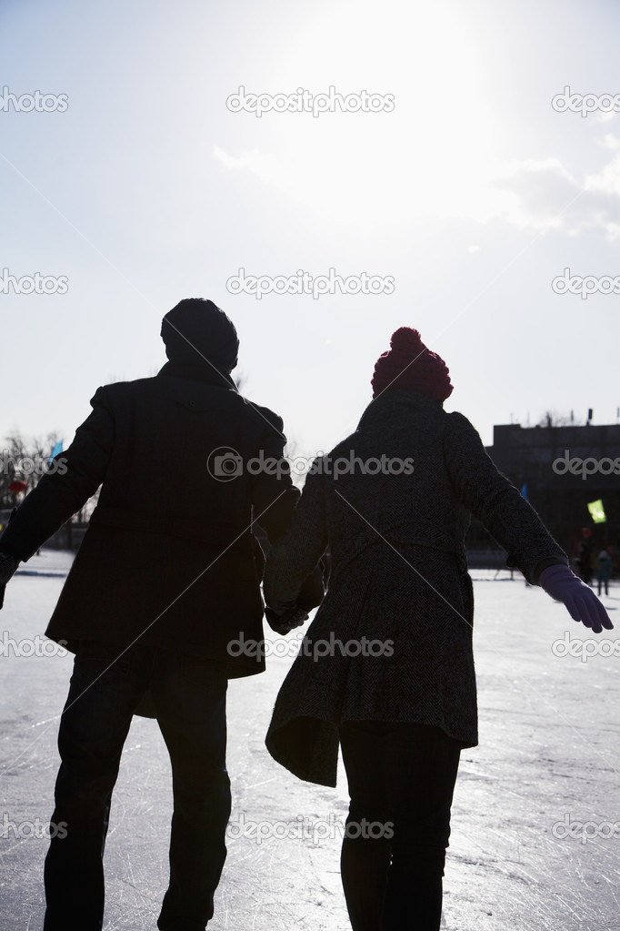 Couple at ice rink