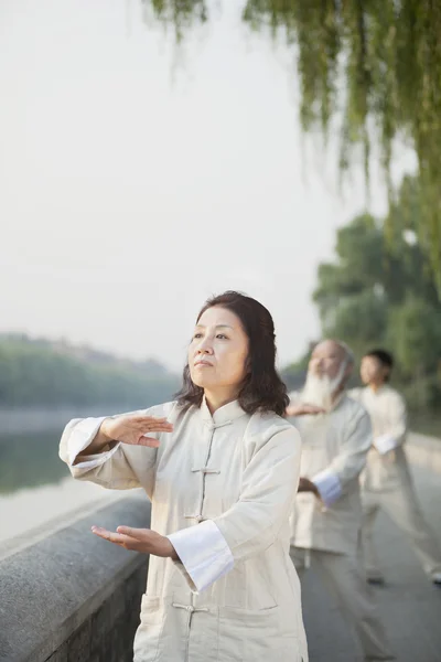 Chinês praticando Tai Ji — Fotografia de Stock