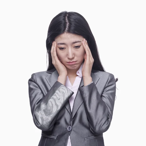 Businesswoman with tired expression — Stock Photo, Image