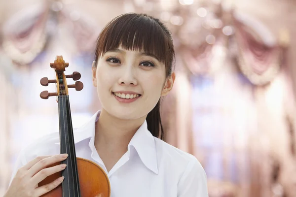 Woman With Violin — Stock Photo, Image