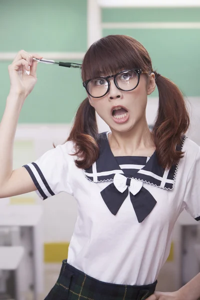 School Girl with Surprised Expression — Stock Photo, Image