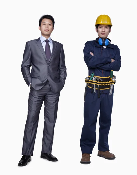 Businessman and construction worker — Stock Photo, Image