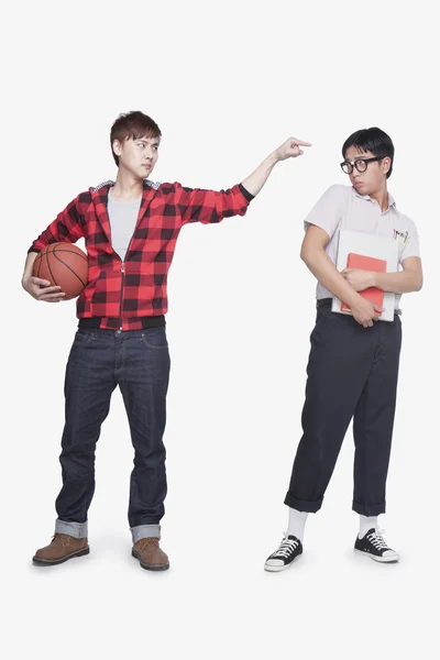 Nerd and bully — Stock Photo, Image