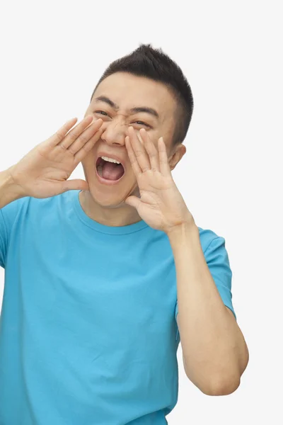 Young man shouting — Stock Photo, Image