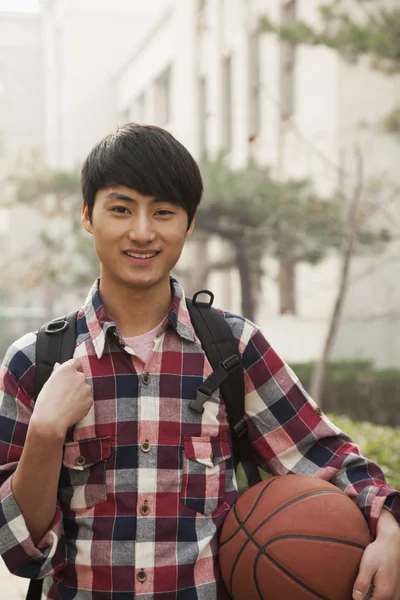 Student portrait on college campus — Stock Photo, Image