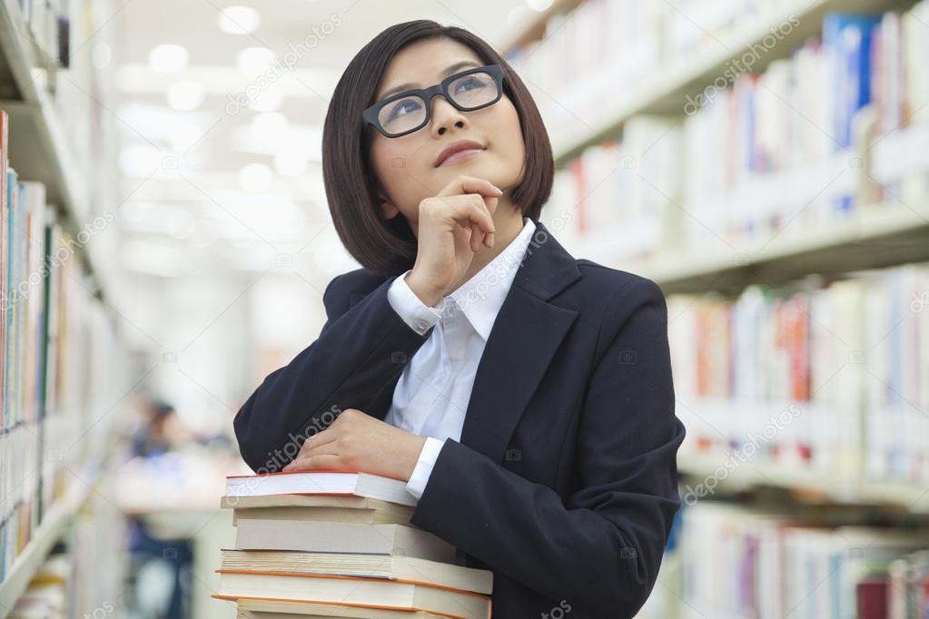 Business Woman in Bookstore