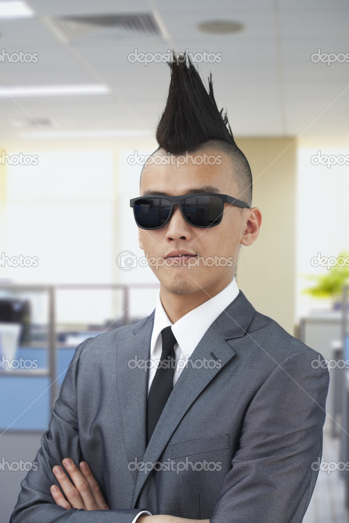 Well-dressed young man with Mohawk