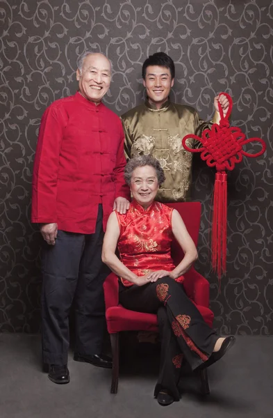 Grandparents and grandson with Tied Knot — Stock Photo, Image