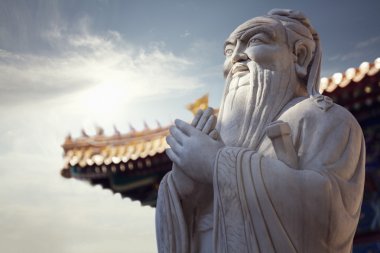 Stone statue of Confucius clipart