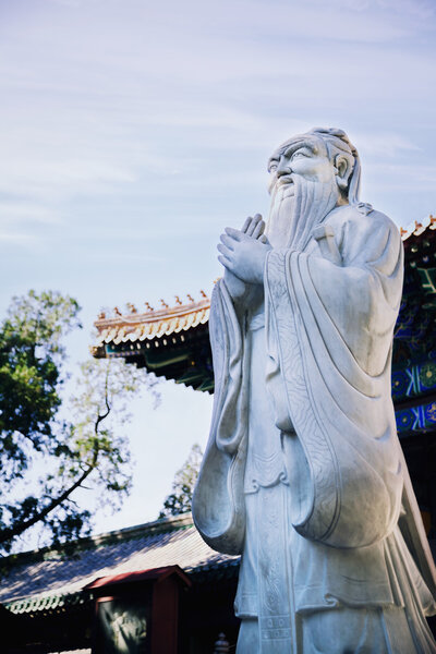 Stone statue of Confucius