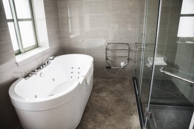 modern, temiz, banyo küvet ve duş