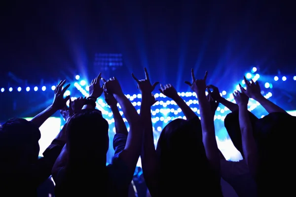 Público viendo un espectáculo de rock — Foto de Stock